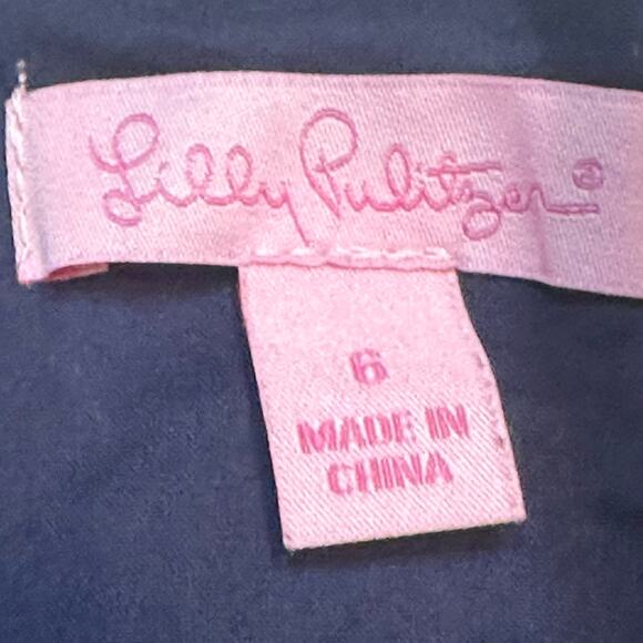 Lilly Pulitzer Navy Blue Top sz 6 - Picture 5 of 9
